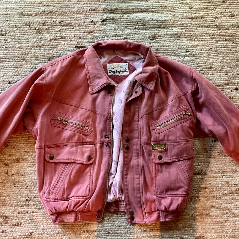 80’s Bubble Gum PINK DENIM Slouchy Bomber Jacket